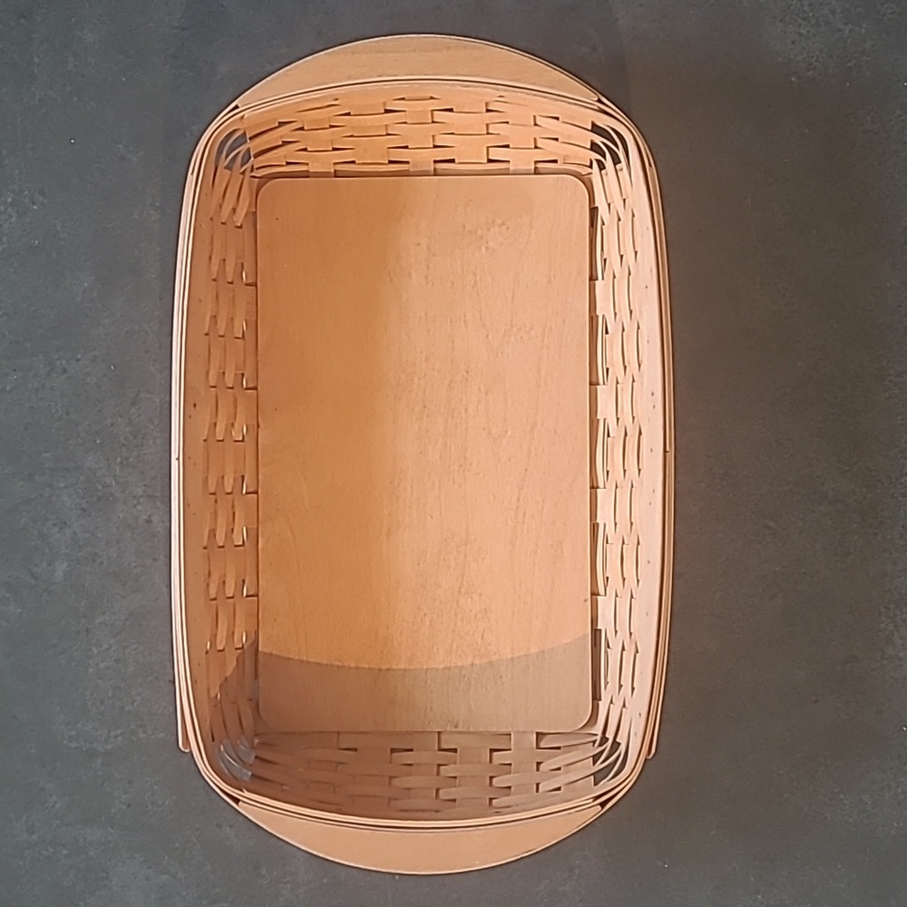 LONGABERGER 2002 SERVING HOSTESS TRAY BASKET WITH HANDLES